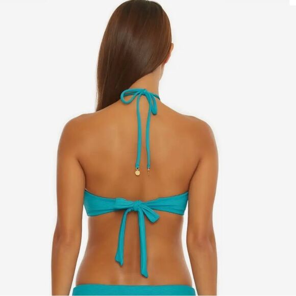 Trina Turk Ripple Rib Bandeau Top Size 6 - Picture 2 of 10